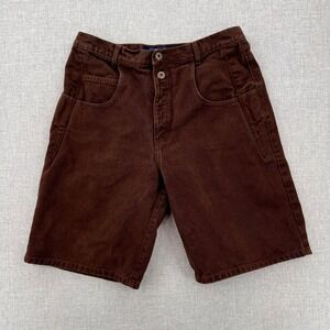 VTG 90s Guess Jeans Brown Denim Shorts Men 32x10 USA Made Y2K Streetwear Hip Hop